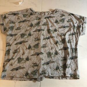 Twik Simons brand short sleeve grey nature T-shirt.  100% organic cotton. EUC